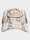 Von Dutch animal logo trucker hat with snake print, UK version