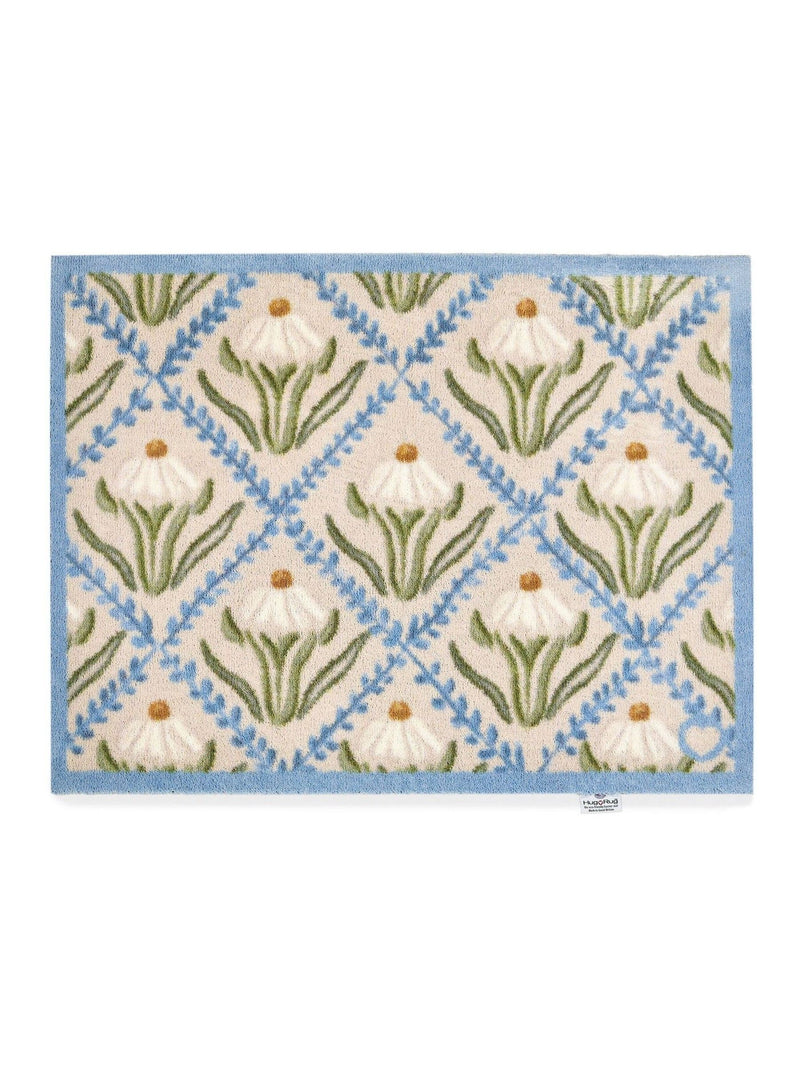Hug Rug beige daisy trellis mat 65x85cm (British brand)