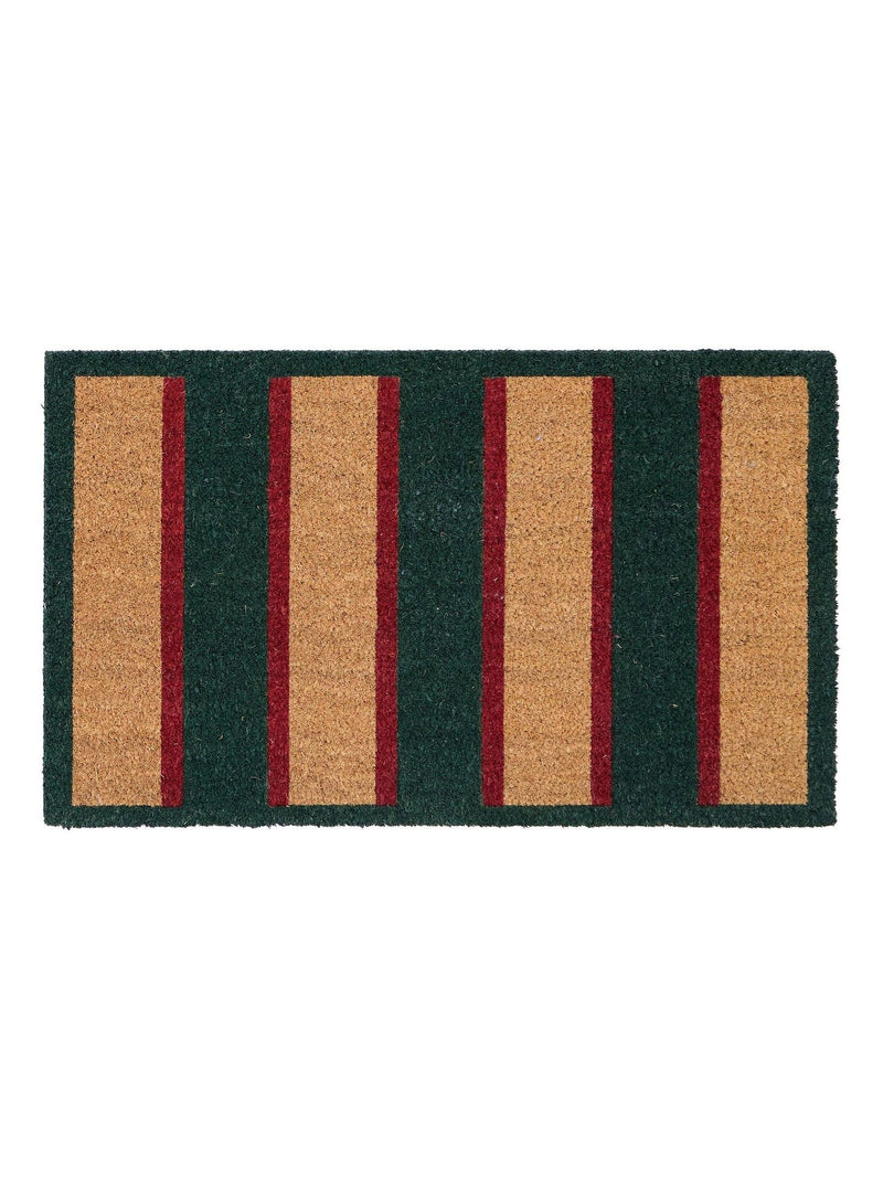 My Mat green heritage stripe coir doormat 45x75cm British product