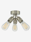 Dar Lighting Yao 3 flush ceiling light satin nickel - British product