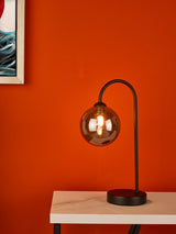 Next Dar Lighting Eisse Touch Table Lamp, Black/Smoked Glass Matt- Buy online at McGrocer