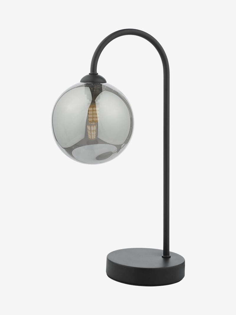 Dar Lighting Eisse touch table lamp smoked glass matt black - British product