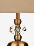 Dar Lighting Edith touch table lamp antique brass taupe shade (British brand)