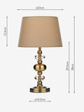 Dar Lighting Edith touch table lamp antique brass taupe shade (British brand)
