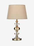 Dar Lighting Edith touch table lamp antique brass taupe shade (British brand)