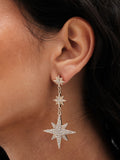 Mood gold tone stars and moon drop earrings, imported from the UK