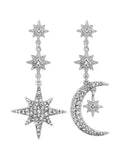 Jon Richard stars and moon drop earrings, imported from the UK
