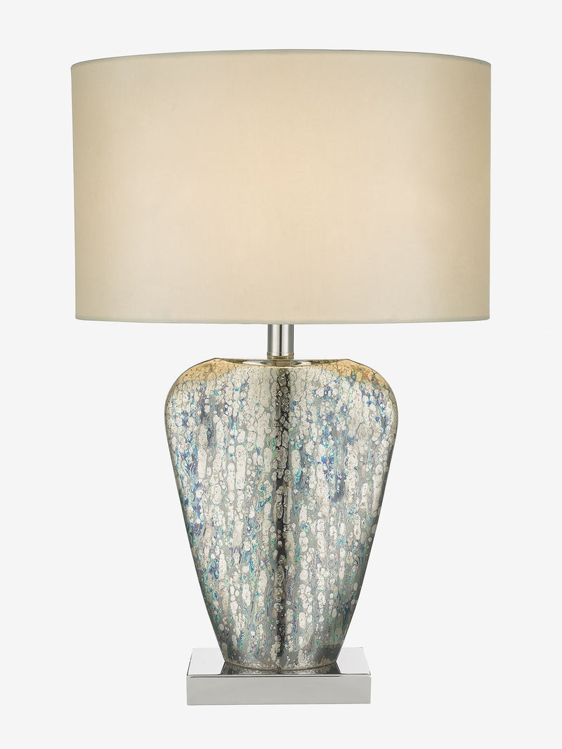 Dar Lighting silver mercury glass table lamp (British brand)