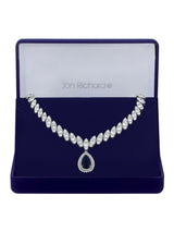 Next Jon Richard Blue Rhodium Plated Cubic Zirconia Statement Necklace- Buy online at McGrocer