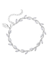 Next Jon Richard Silver Tone Rhodium Plated Pave Wave Leaf Bracelet- Buy online at McGrocer