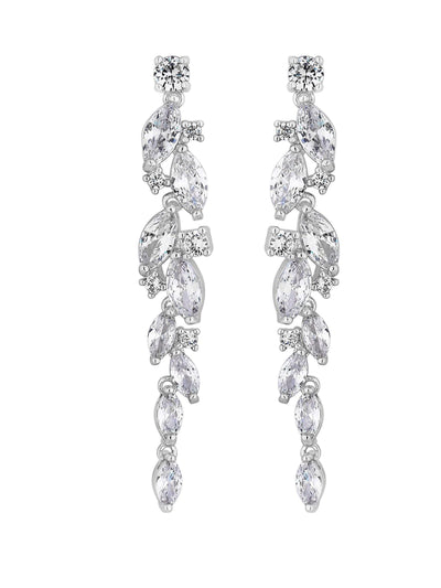 Next Jon Richard Silver Tone Clear Navette Charlotte Drop Earrings - Silver-Plated Costume Jewellery- Buy online at McGrocer