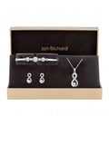 Jon Richard crystal infinity jewellery set silver tone, UK version