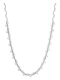 Jon Richard silver tone pave wave leaf collar necklace (British brand)