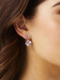 Jon Richard Rose Gold Plated Aurora Borealis Cube Drop Earrings