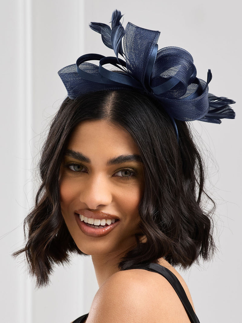 Jon Richard blue medium fascinator headband, UK version