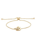 Gold Tone Interlinked Heart Toggle Bracelet