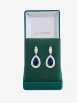 Next Jon Richard Sapphire Blue Pear Drop Earrings with Cubic Zirconia- Buy online at McGrocer