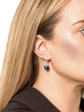 Jon Richard blue heart drop earrings with Austrian crystals, UK version