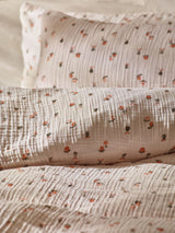 Natural Fruit Peach Crinkle Muslin Duvet Cover and Pillowcase Set