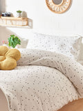 Black/white hearts reversible duvet cover and pillowcase set - British product