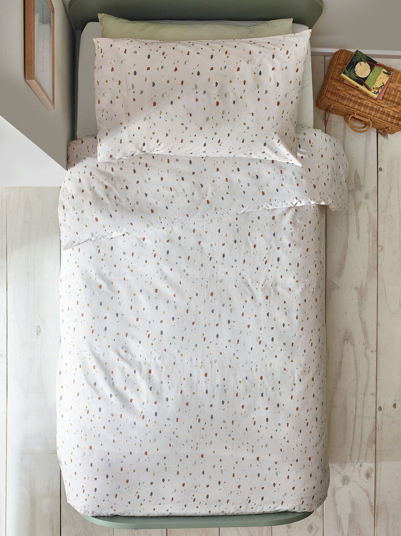 Natural Terrazzo Print Duvet Cover and Pillowcase Set, imported from the UK
