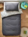Monochrome printed cotton duvet cover pillowcase set 200x200cm, imported from the UK