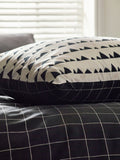 Monochrome printed cotton duvet cover pillowcase set 200x200cm, imported from the UK