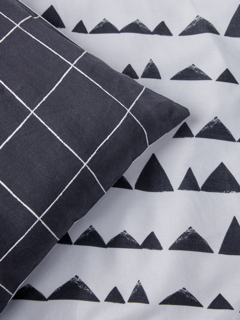 Monochrome printed cotton duvet cover pillowcase set 200x200cm, imported from the UK