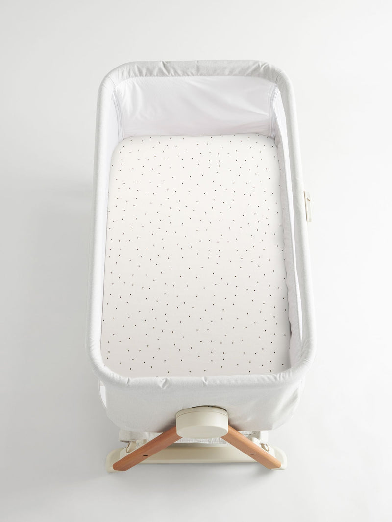 White/Grey Speckle baby fitted sheets 2 pack (British brand)