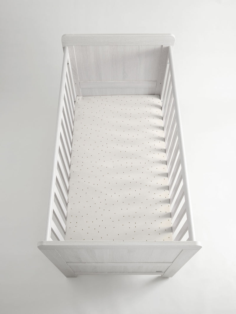 White/Grey Speckle baby fitted sheets 2 pack (British brand)