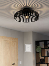 Next Eglo Black Mogano 3 Wireframe Flush Ceiling Light 43cm- Buy online at McGrocer