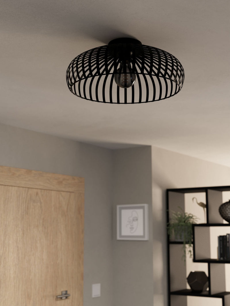 Eglo black flush ceiling light 43cm, UK version