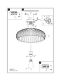 Eglo black flush ceiling light 43cm, UK version