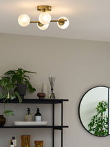 Next MADE.COM Brass Isia Bathroom Flush Light- Buy online at McGrocer