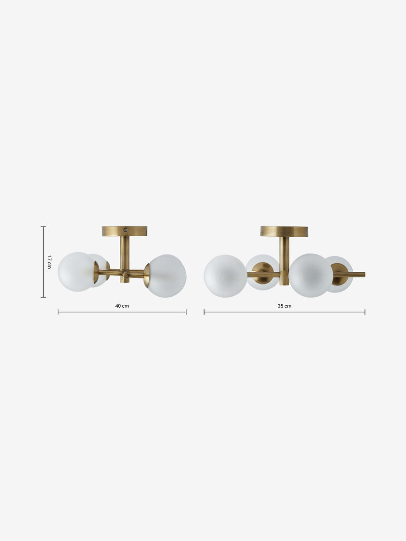 MADE.COM Brass Isia bathroom flush light (British brand)