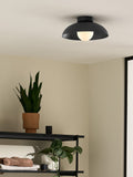 MADE.COM Black Malta bathroom flush ceiling light, UK version