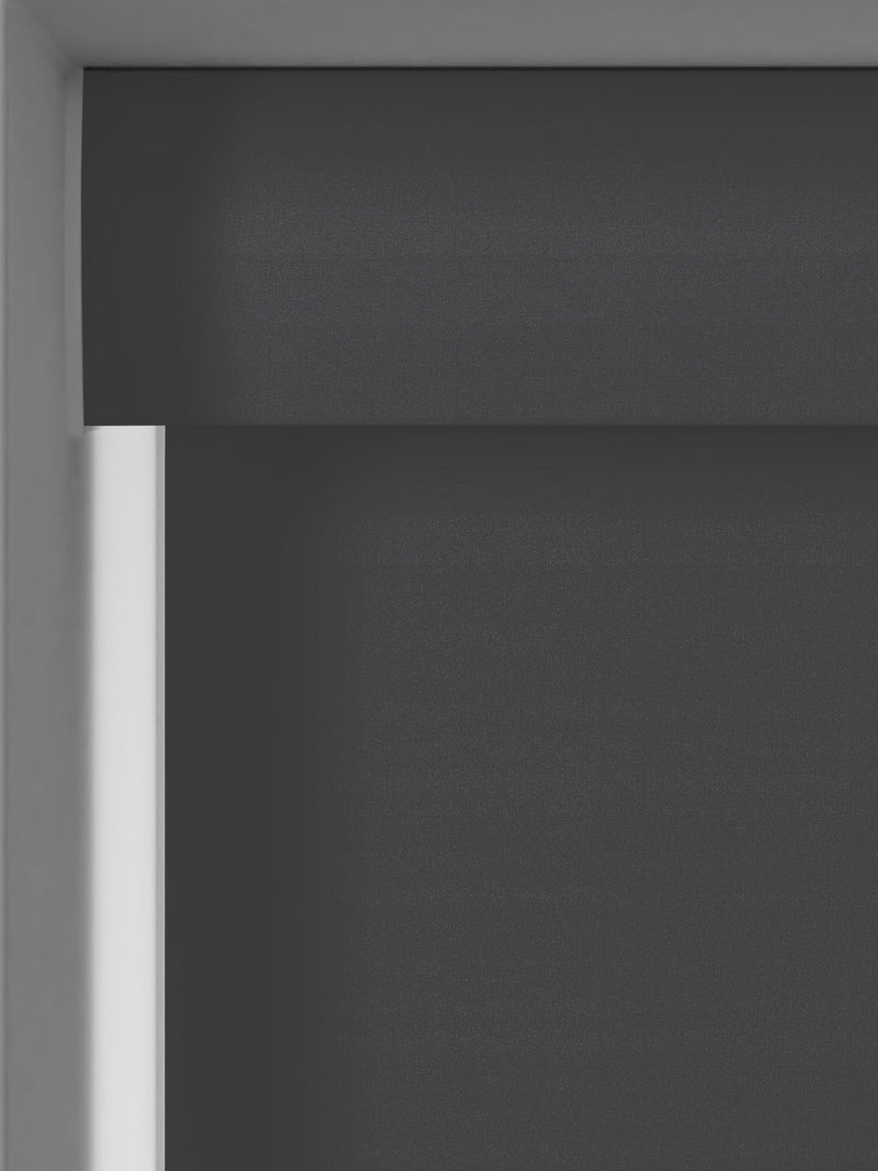 Zello dark grey waterproof roller blind, imported from the UK