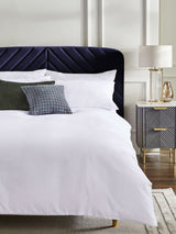 White 300 Thread Count Waffle Texture Duvet Cover and Pillowcase Set