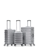 Next Flight Knight Silver 8 Wheels Aluminium Frame ABS Body Premium Travel Suitcase Set- Buy online at McGrocer