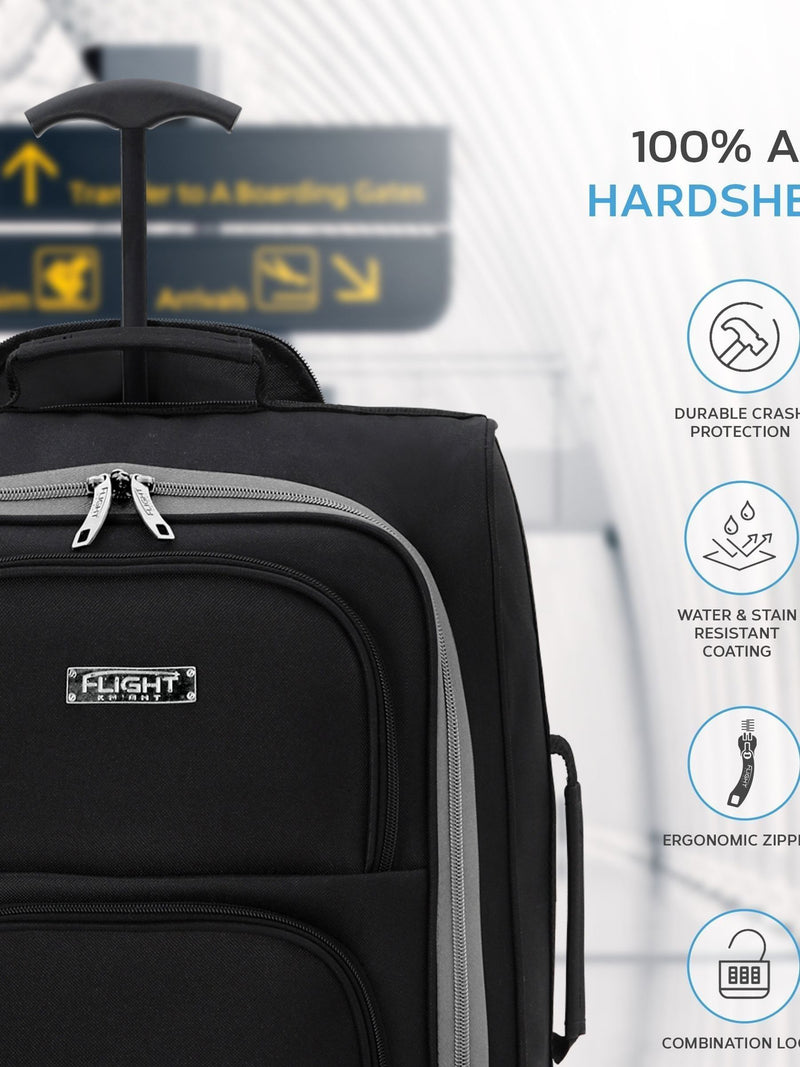 Flight Knight soft cabin carry-on bag grey/black (British brand)