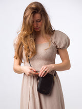Next Pure Luxuries London Black Alaina Nappa Leather Cross-Body Phone Bag- Buy online at McGrocer