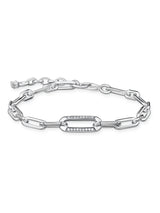 Next Thomas Sabo White Chunky Chain and Zirconia Sterling Silver Bracelet 16-19cm- Buy online at McGrocer