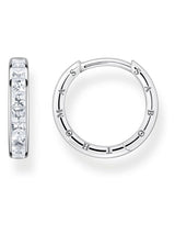 Next Thomas Sabo White Sparkling Heritage Silver Tone Hoop Earrings- Buy online at McGrocer