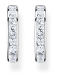 Thomas Sabo White Sparkling Heritage Silver Tone Hoop Earrings (British brand)