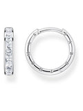 Thomas Sabo White Sparkling Heritage Silver Tone Hoop Earrings (British brand)