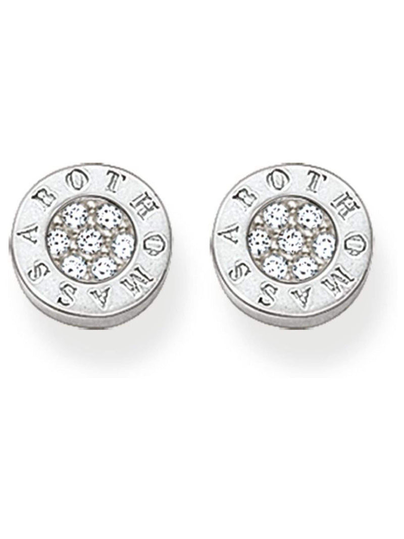 Thomas Sabo White Pavé Zirconia sterling silver earrings 0.9 cm (British brand)