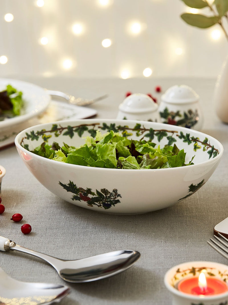 Portmeirion Holly and Ivy oval nesting bowl, imported from the UK