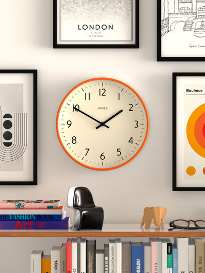 Next Jones Clocks Fizzy Orange Studio Wall Clock 30cm- Buy online at McGrocer