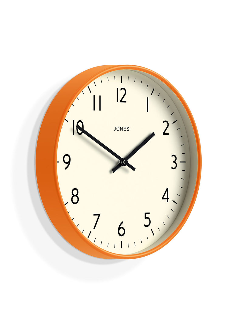 Jones Clocks Fizzy Orange wall clock 30cm, UK version