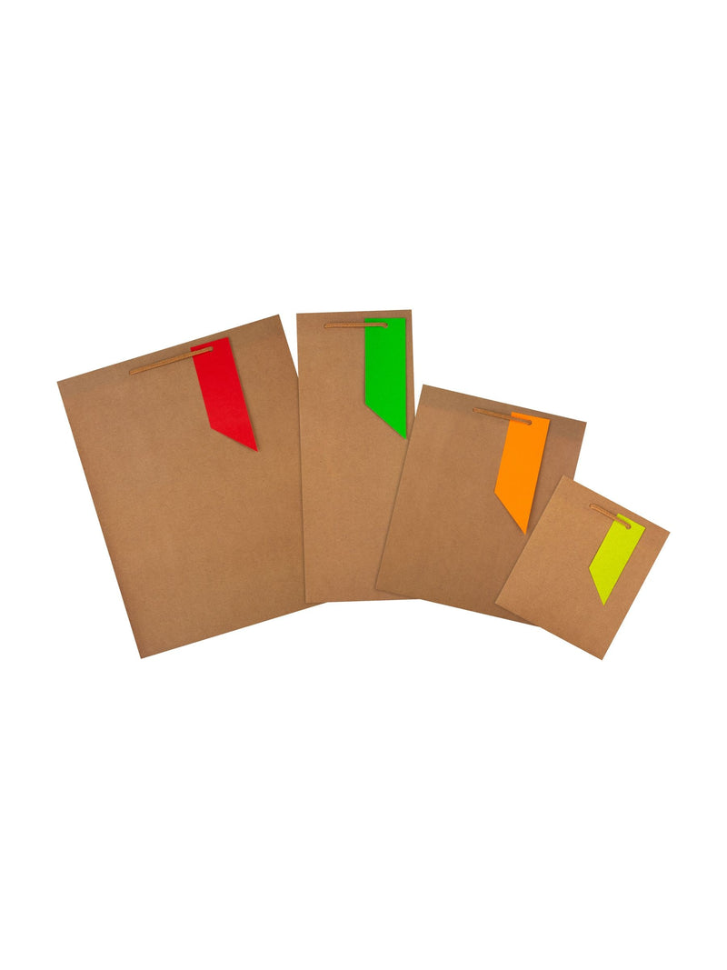 Hallmark natural neon kraft gift bags set of 4, UK version
